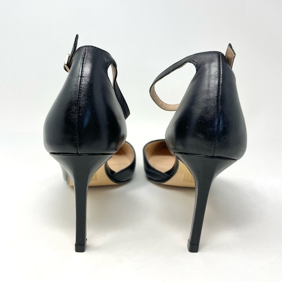 Town Shoes d'Orsay Black Leather Stiletto Heels Size 39 - Picture 5 of 14